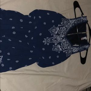 Blue and white flower romper.